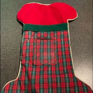 Hanging doggie stocking place to put doggies picture new red and green plaid